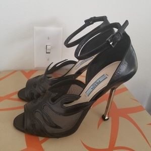 Prada leather flame pumps